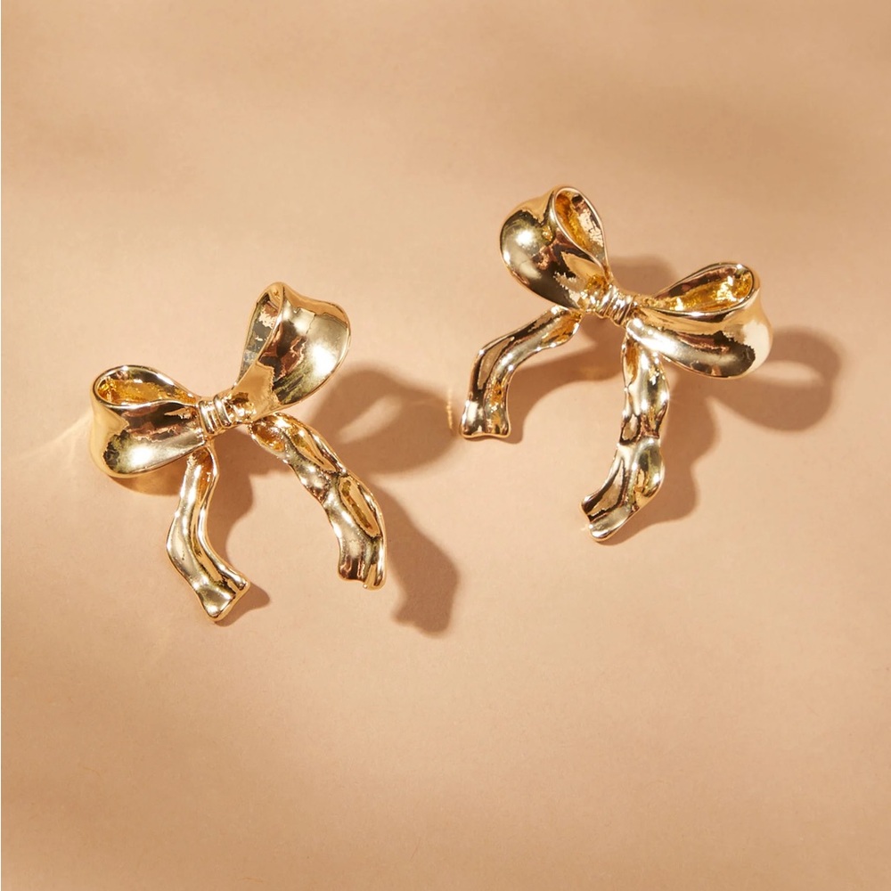 Gold Coquette Bow Earrings